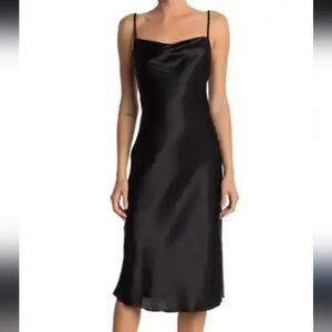 Black Satin Slip Dress